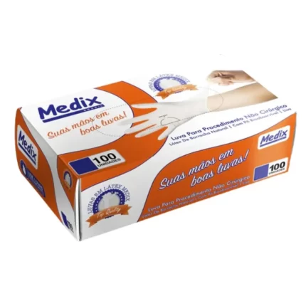 LUVA PROCEDIM TOP QUALITY TAM M 100 UN MEDIX